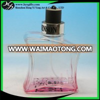 100ml fragrance special shape transparent pink glass perfume bottle