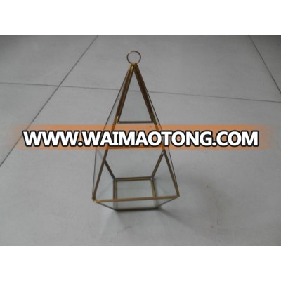 Copper Decorative Plant Geometric Glass Terrarium for plant holder