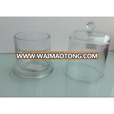 wholesale clear glass bell jar with base and round knob