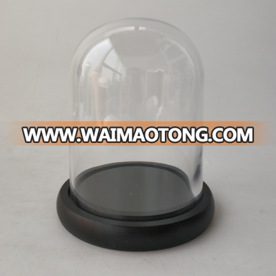 glass dome with black base and gift box for forever rose