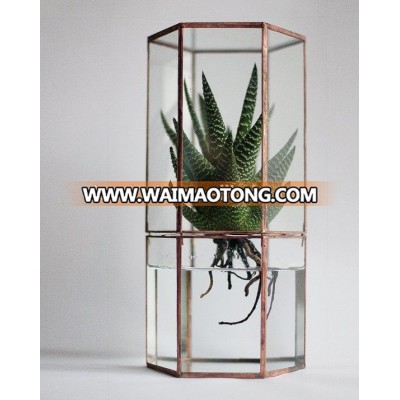 Elegant home decor handicraft geometric glass terrarium wholesale