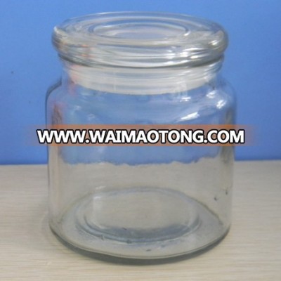 hot sale 12oz clear glass candle jar with lid for home decoration